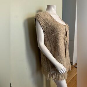 Hand knit Long Fringe Sweater Vest